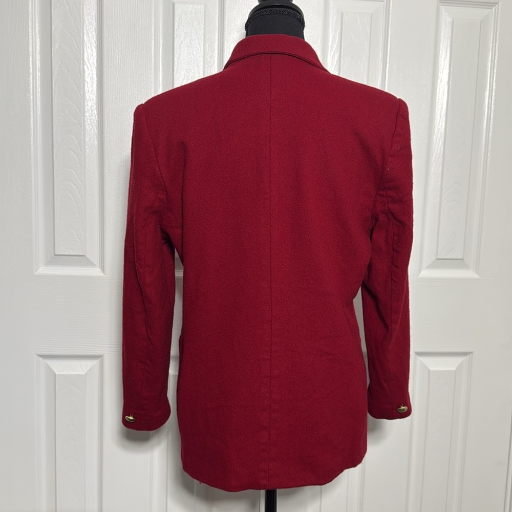 Vintage Leslie Fay Red Wool Blazer - Size 8 - Picture 7 of 9